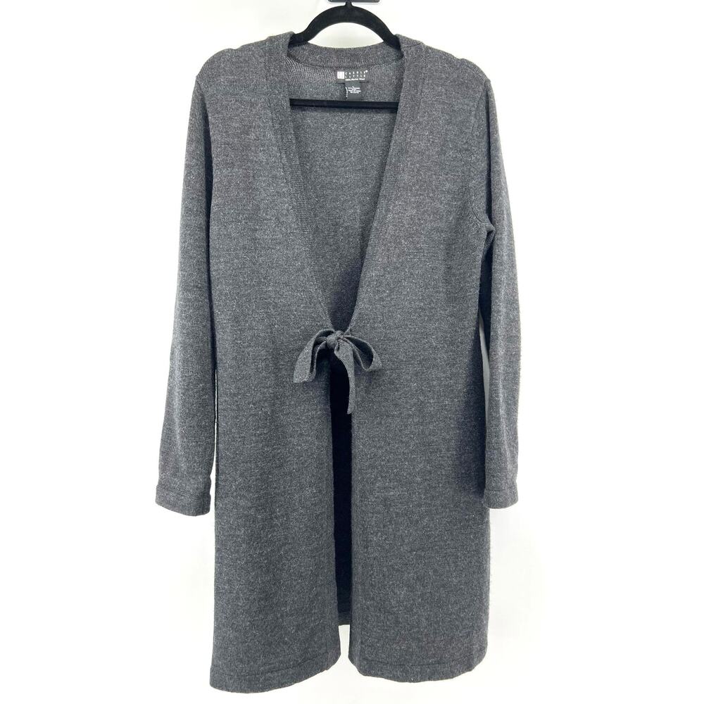 Carole Little Merino Wool Long Tie-Front Cardigan Women's L